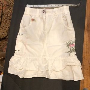 Girls white cargo skirt size 10